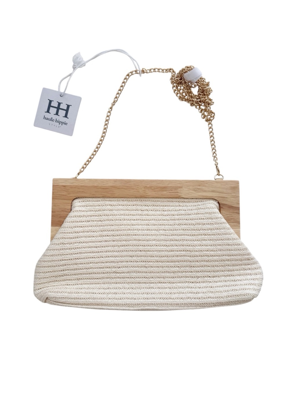 NWT Haute Hippie Woven Chain Strap Clutch